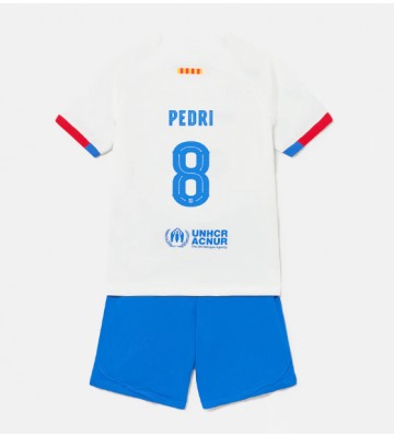 Barcelona Pedri Gonzalez #8 Segunda Equipación Niños 2023-24 Manga Corta (+ Pantalones cortos)